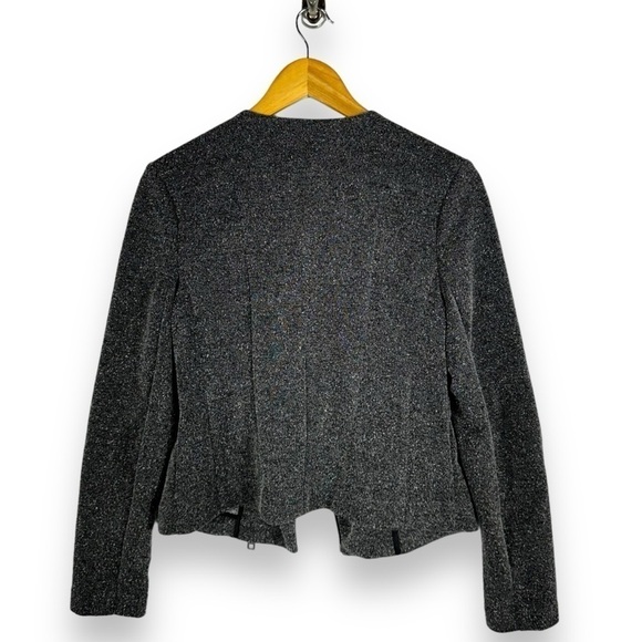 4 for $40 SALE!Catherine Maladrino Runway Knit Moto Jacket, Marled Grey, Size S - Picture 11 of 11